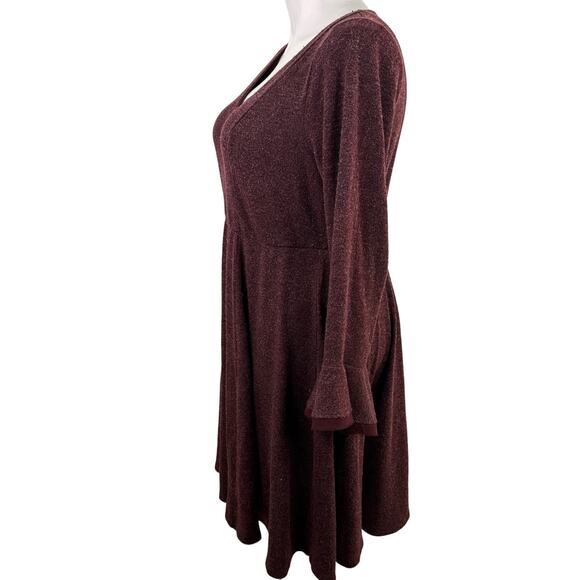 Torrid Purple Long Sleeve V-Neck Soft Knit Dress Size 2 / 1X / 14/16 - Picture 4 of 9